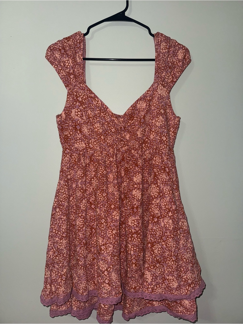Free People Tabitha Mini Dress with Lace Trim